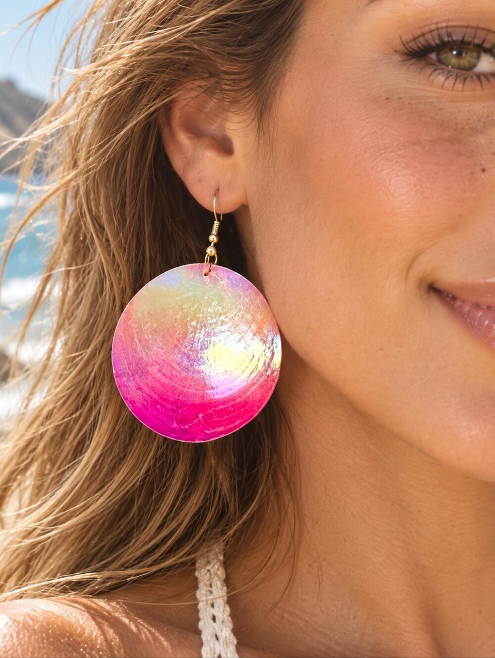 BOSTON PROPER NATURAL OMBRE SHELL IRRIDESCENT EARRINGS